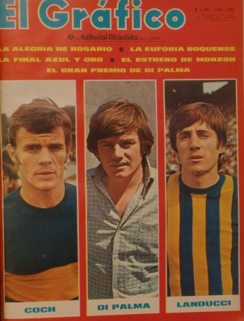 Coch (jugador de Boca), Di Palma (automovilista) y Landucci (jugador de Rosario Central).