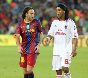 Con Ronaldinho, un rival con el que se sacaron chispas desde los juveniles y que luego fue compañero y amigo.
