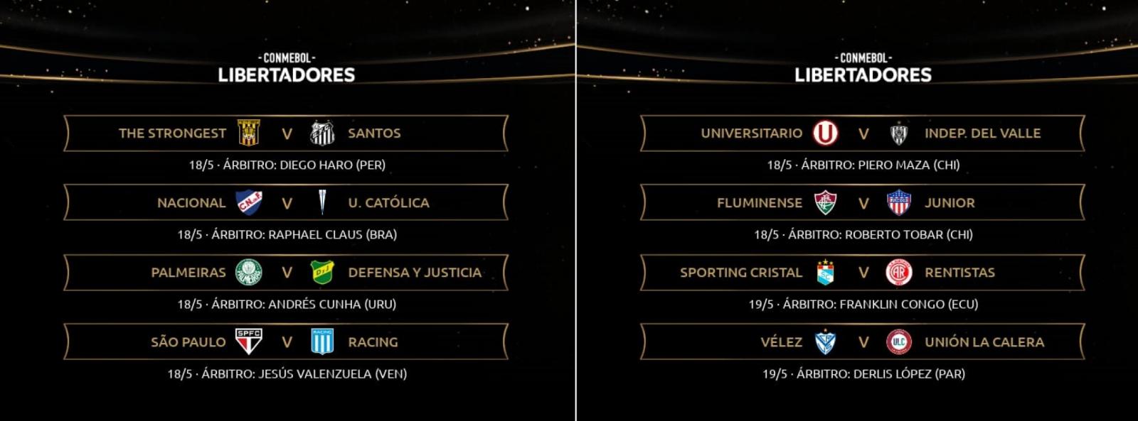 La lista de árbitros designados por Conmebol para la próxima semana.