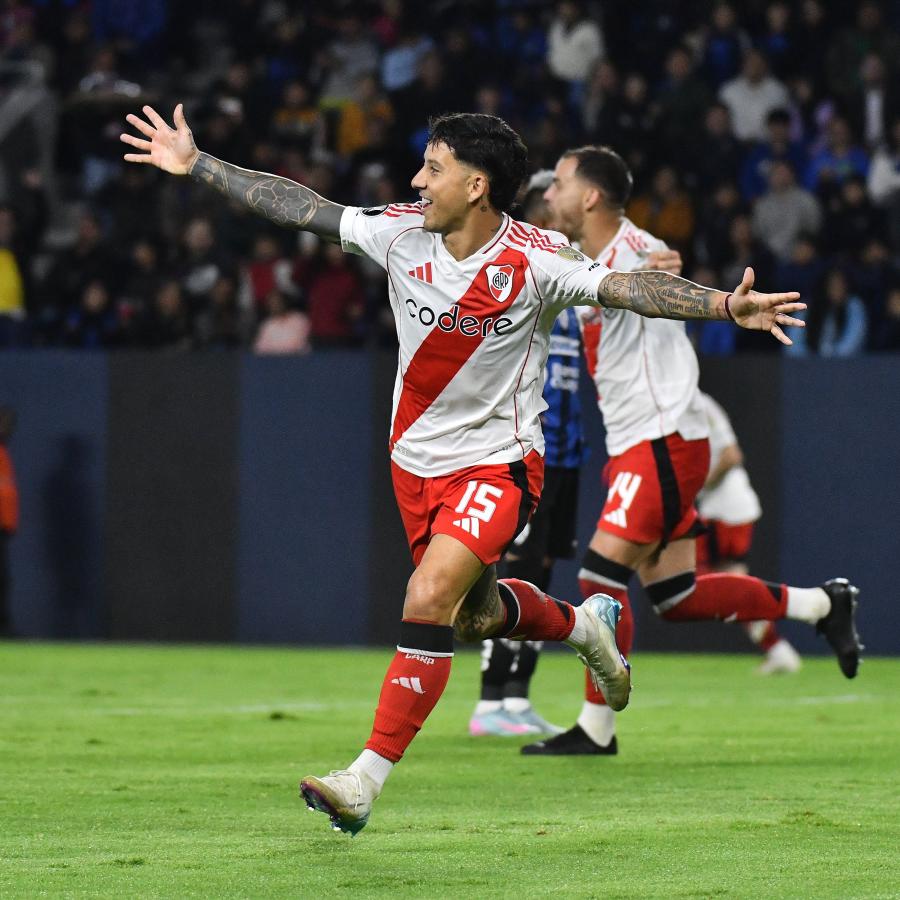 Imagen Driussi festeja. Lleva dos goles en sus últimos dos partidos. Será el 9 ante Boca.