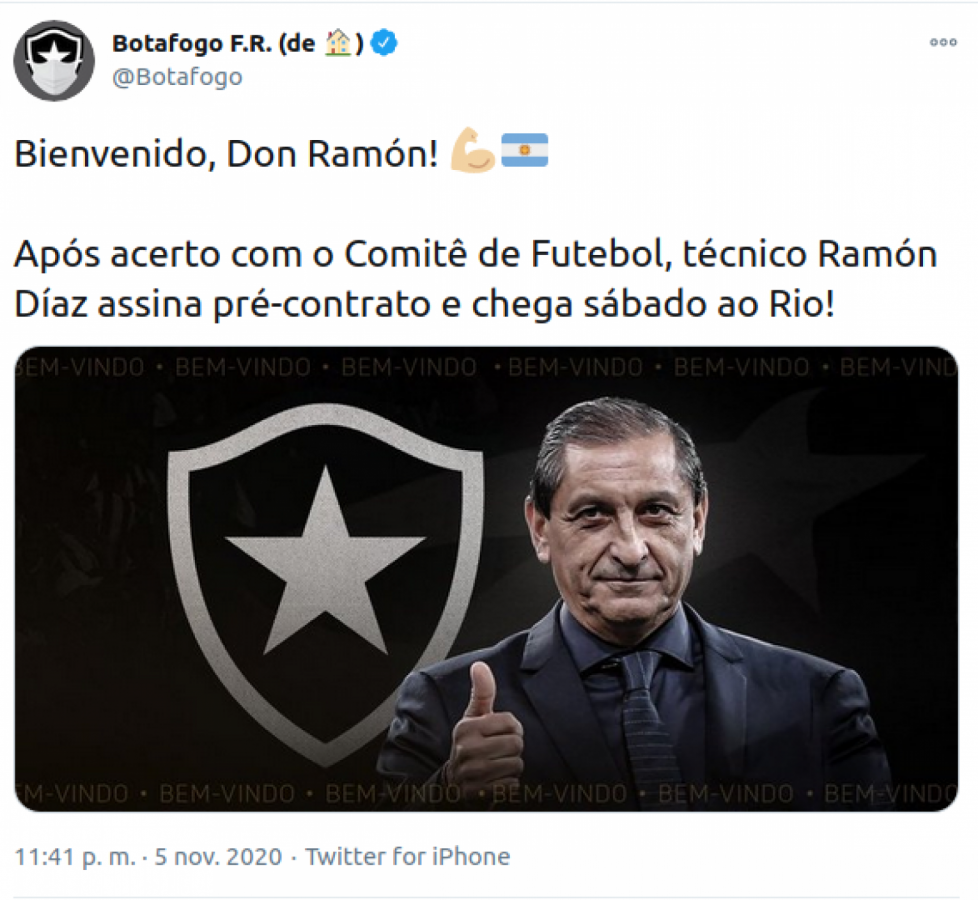 Imagen Botafogo confirma la llegada de Ramón