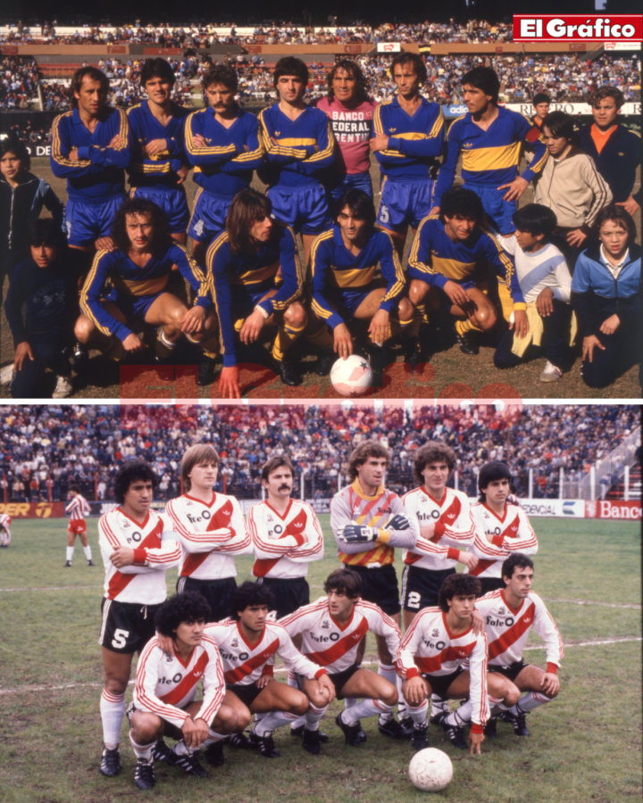 Imagen Formaciones de Boca y River en los años 80's