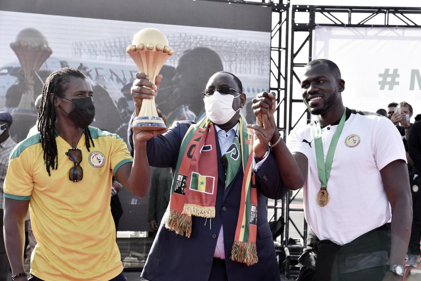 Imagen El presidente Macky Sall les dio la bienvenida a los jugadores (SEYLLOU / AFP)