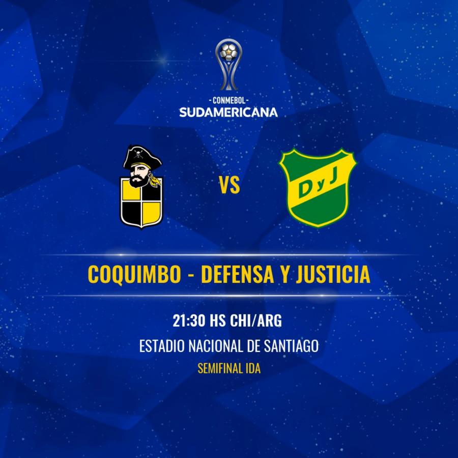 Imagen Coquimbo Unido recibirá a Defensa y Justicia en el estadio Nacional de Santiago.