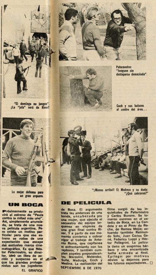 Imagen En la edición del 8 de septiembre de 1970, se comentaba en las páginas de El Gráfico de la filmación de la película.