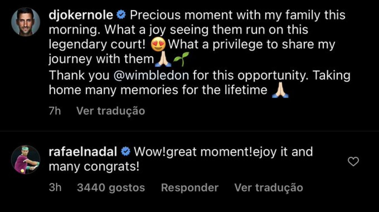 Imagen Las felicitaciones de Nadal para Djokovic después de WImbledon