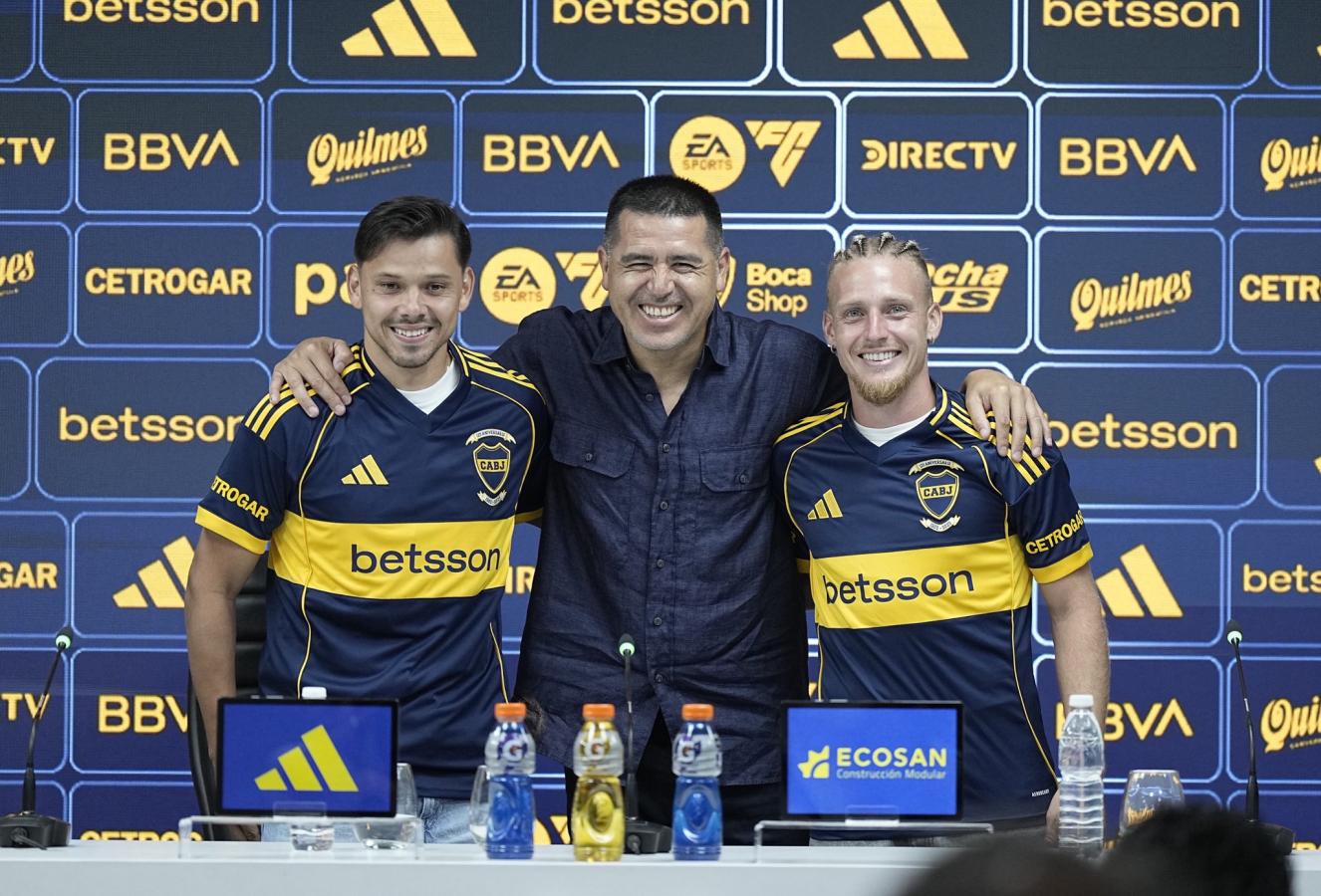Imagen Presentados el martes, este miércoles Romero y Ascacibar tuvieron su primer entrenamiento en Boca.