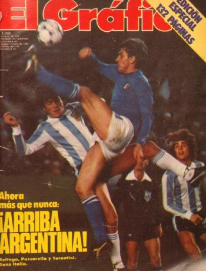 Tapa de El Gráfico del 13 de junio. Argentina vs. Italia.