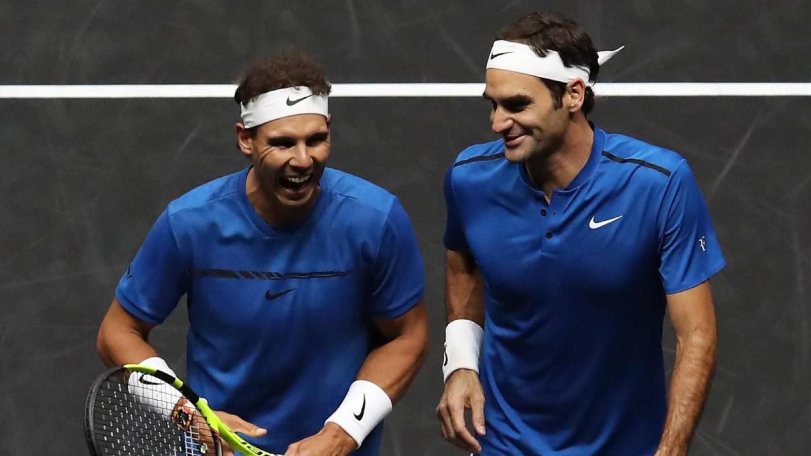 Roger Federer, Rafael Nadal e Jorge Paulo Lemann juntos na Laver Cup