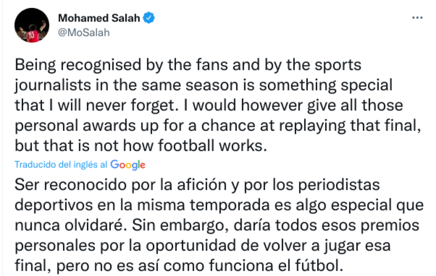 Imagen Las declaraciones de Salah en sus redes sociales.