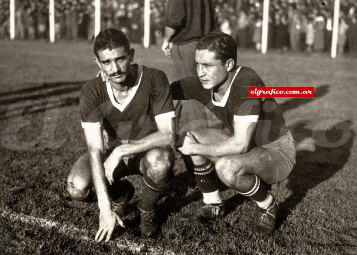 Imagen Vicente de la Mata y el paraguayo Arsenio Erico, cracks eternos de Independiente.