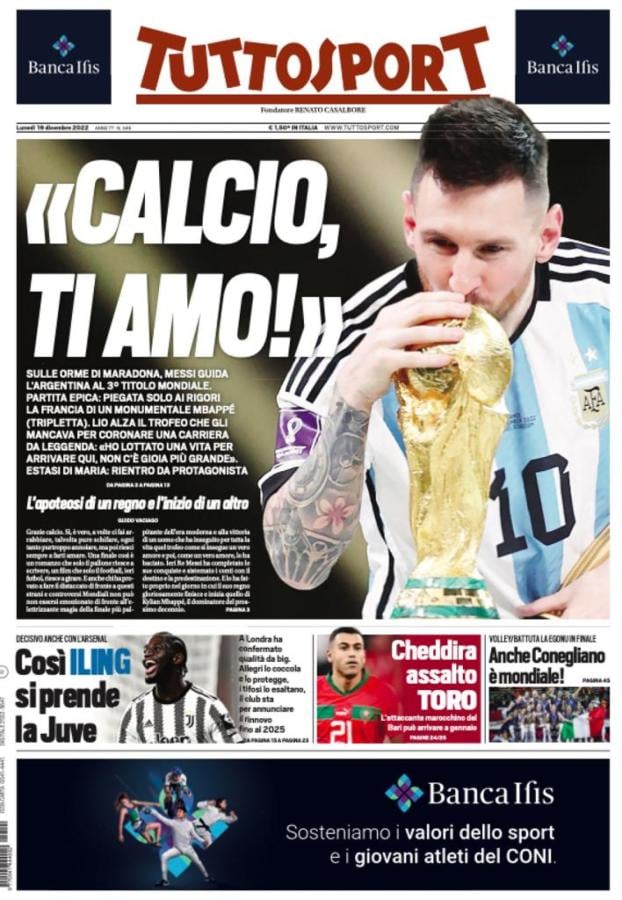 Imagen La portada de Tuttosport, de Italia.