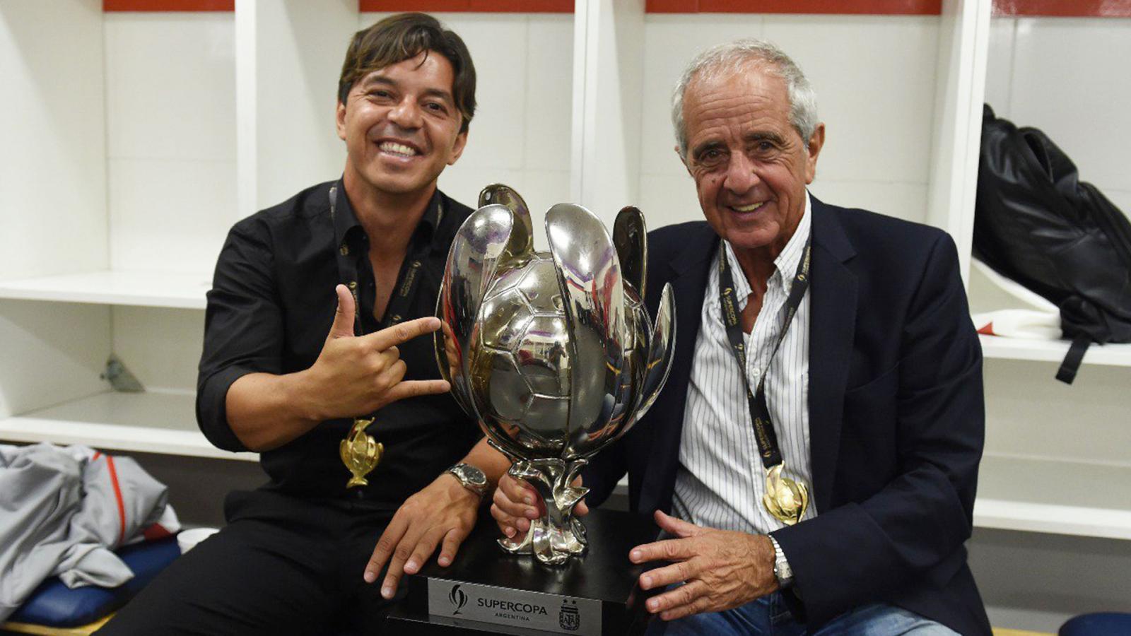 Imagen La alegría de Gallardo y D'Onofrio tras obtener la Supercopa 2018