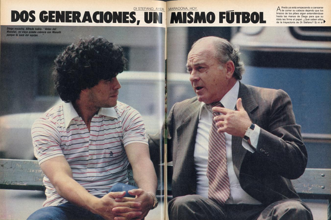 Imagen El encuentro entre Diego y don Alfredo tal como salió en El Gráfico