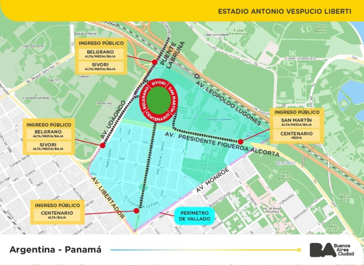 Imagen El diagrama de los ingresos al Monumental.