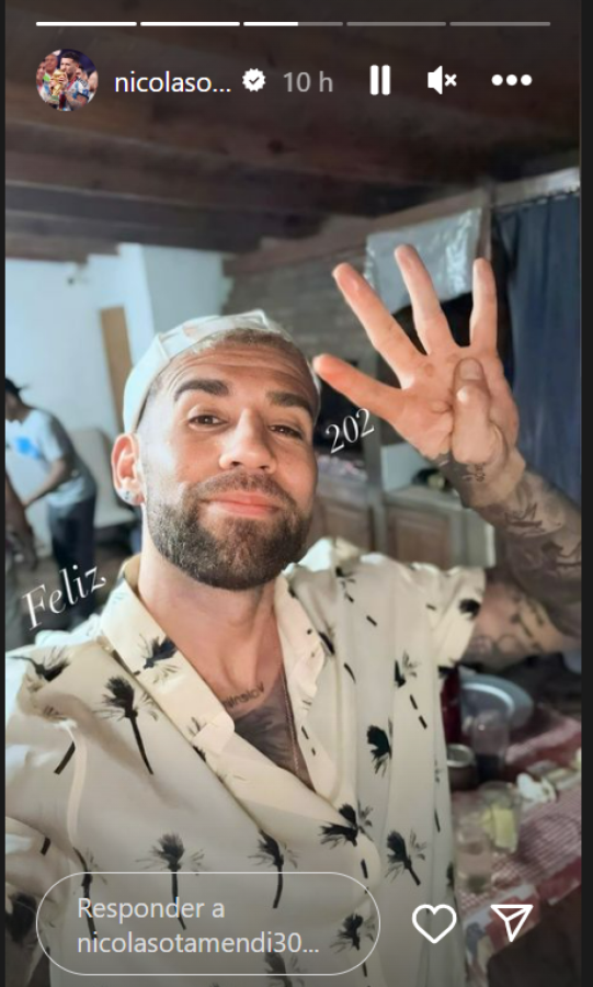 Imagen El deseo de un feliz año 2024 por parte de Nicolás Otamendi.