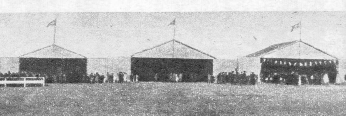 Los hangares del aeródromo militar, en el Palomar.
