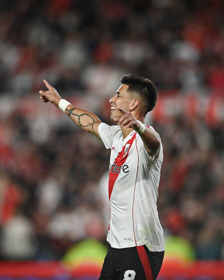 Imagen El único grito de Maxi Meza: ante Atlético Tucumán.