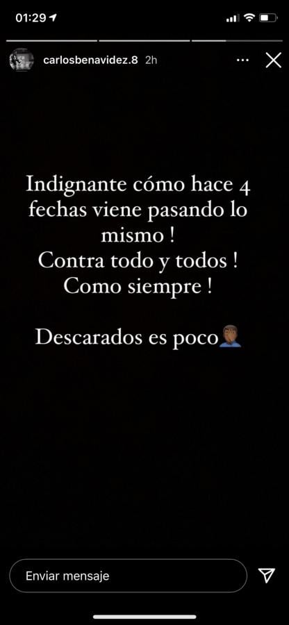 Imagen La reflexión de Benavídez tras la derrota en el clásico