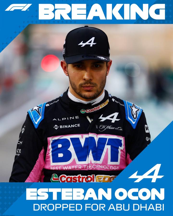 Imagen El anuncio oficial de la Fórmula 1 en relación a Ocon.