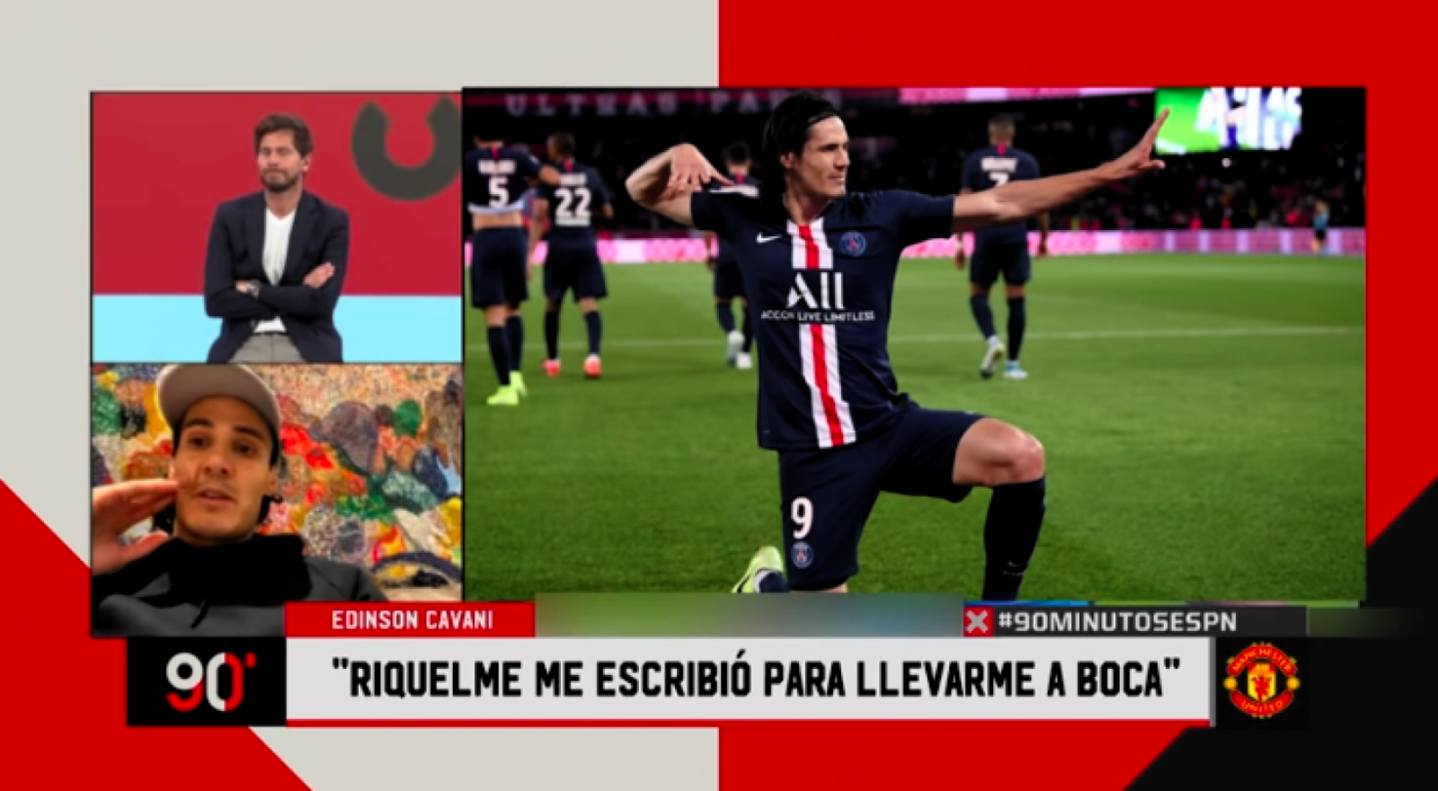 Imagen Cavani y la llamada de Riquelme para jugar en Boca Juniors.