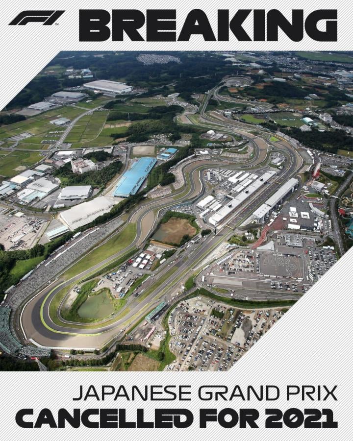 El gran premio de Japón no se correrá este año. Foto @f1.
