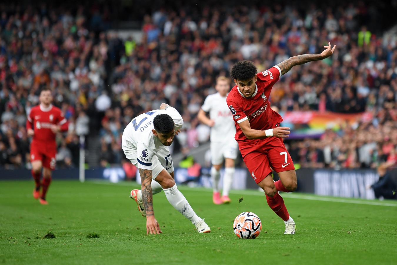 Imagen A Luis Díaz le anularon un gol que era válido. Foto: AFP