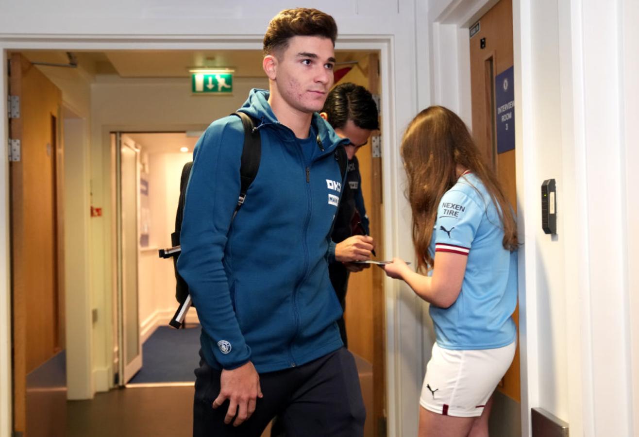 Imagen Julián Álvarez no sumó minutos en Stamford Bridge. Foto: Man. City