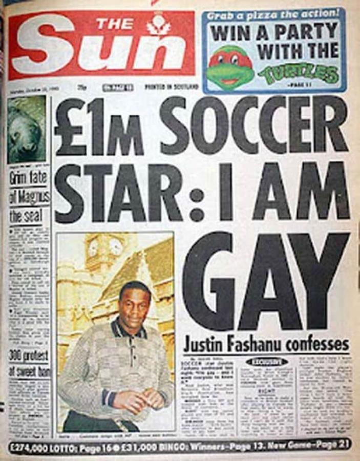 Imagen La declaración de Justin Fashanu en el diario inglés The Sun