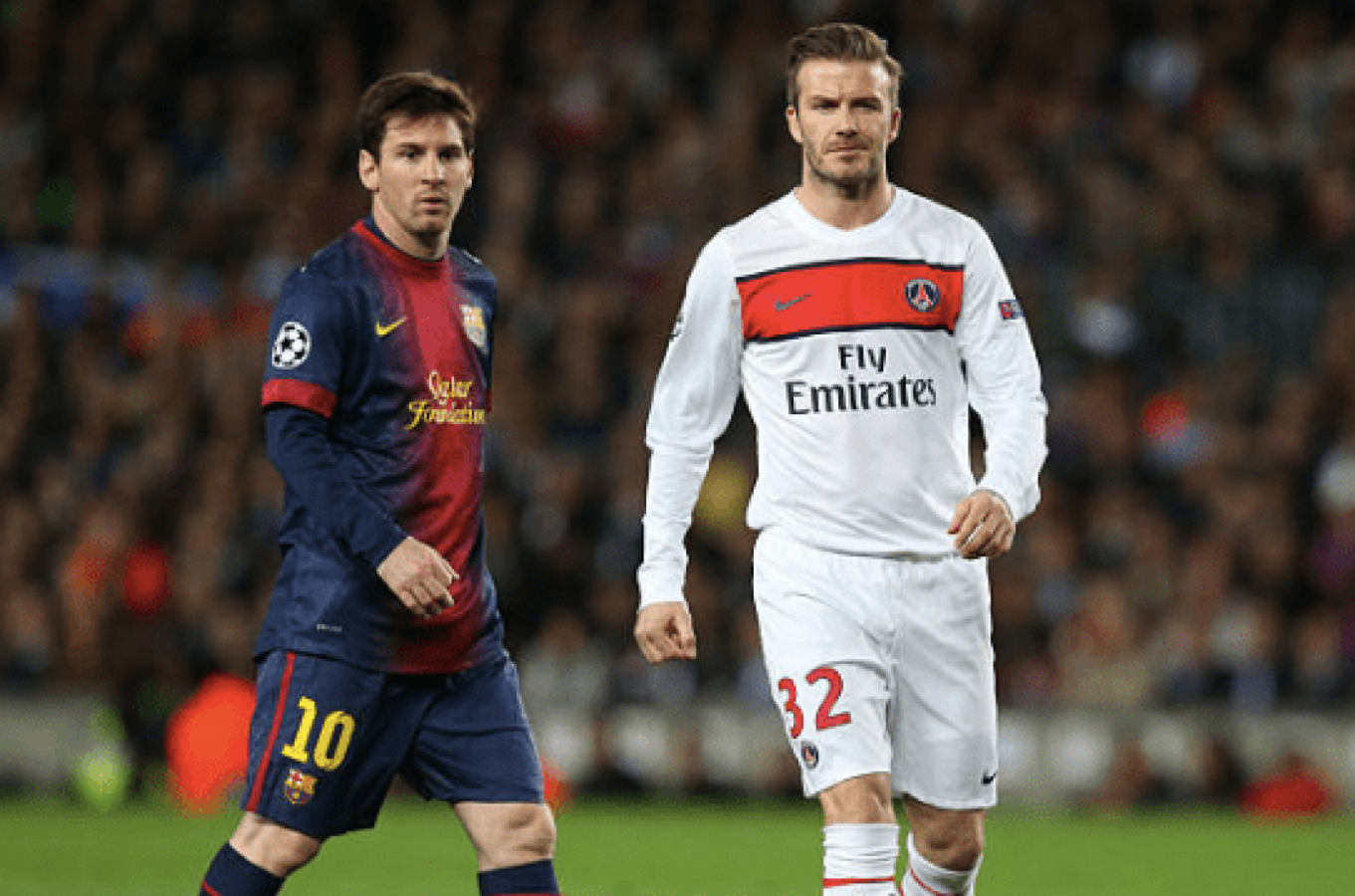 Imagen Messi y Beckham cómo rivales en un Barcelona y PSG