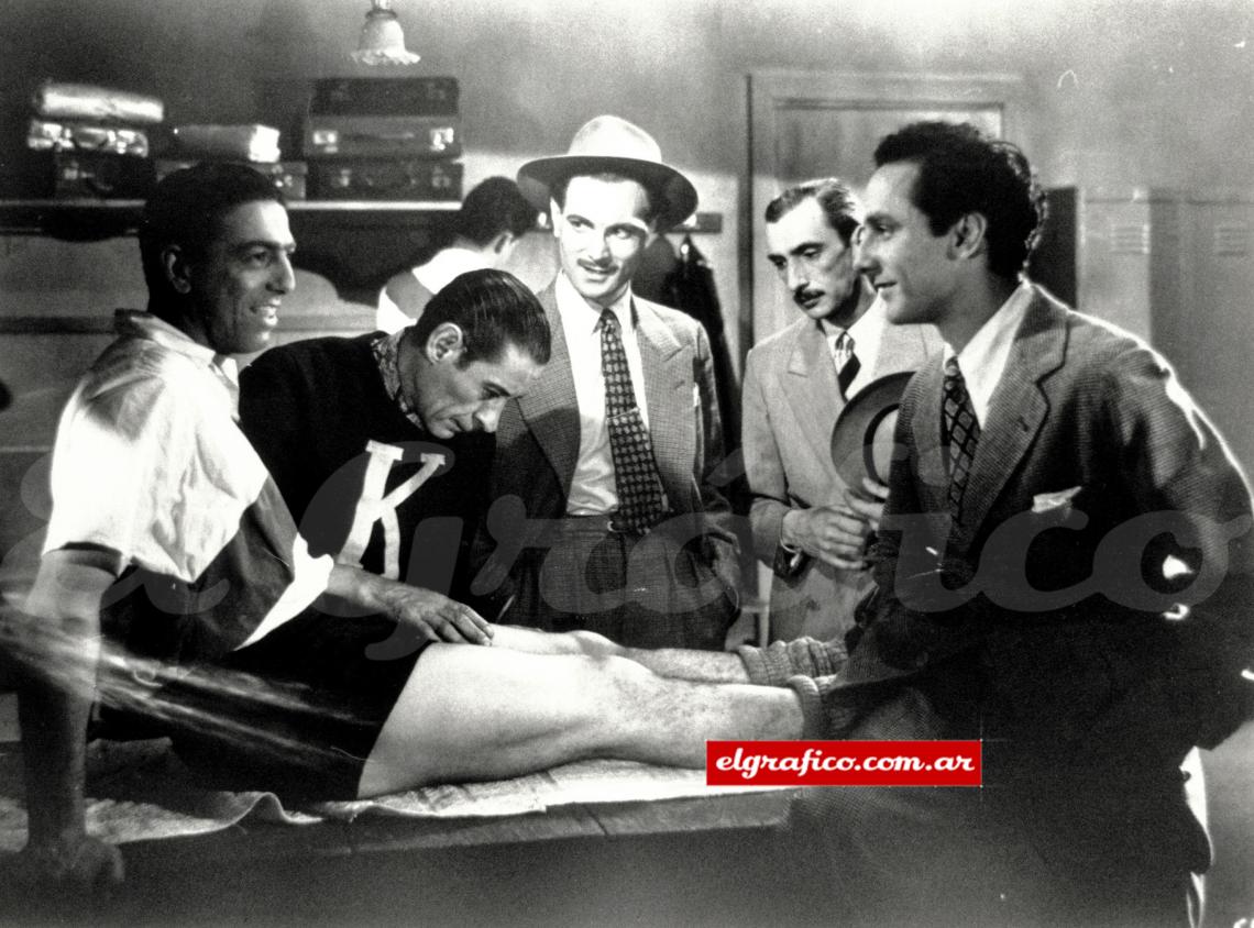 Imagen Labruna junto a los actores Ernesto Villegas, Zelmar Gueñol, Juan Carlos Cambón y Jorge Luz.