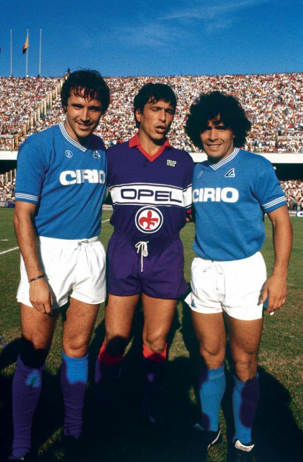 Imagen Bertoni, Passarella y Maradona, tres argentinos en el Calcio.