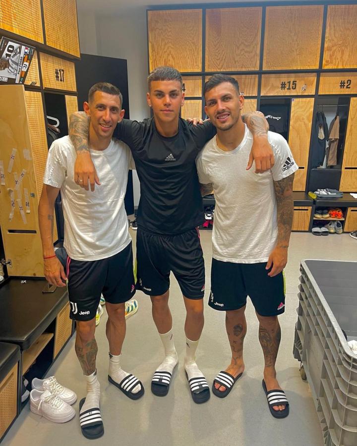 Imagen Ángel di María, Enzo Barrenechea y Leandro Paredes en su etapa en Juventus.