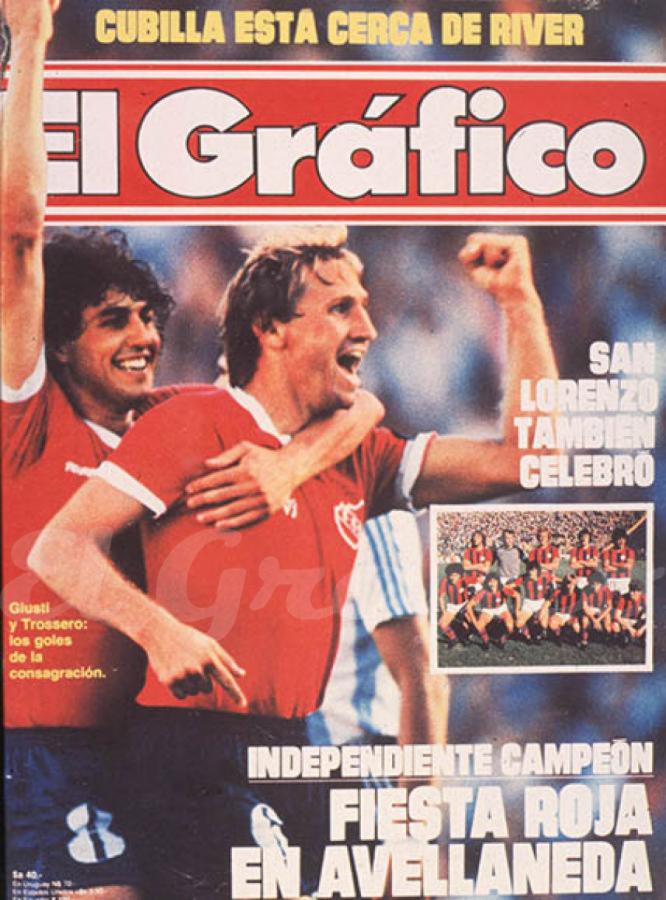 Imagen La tapa de El Gráfico muestra a los autores de los goles de esa tarde: Giusti y Trossero.