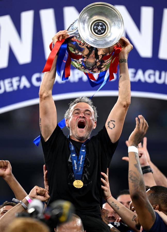 Imagen Luis Enrique, eufórico, tras conquistar la UEFA Champions League.