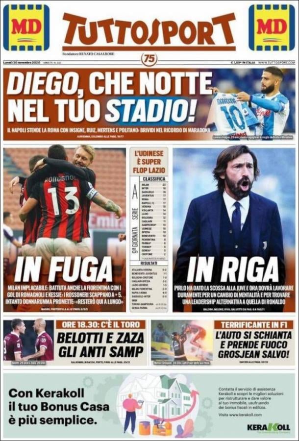 Tutto Sport, "Diego que noche en tu estadio"