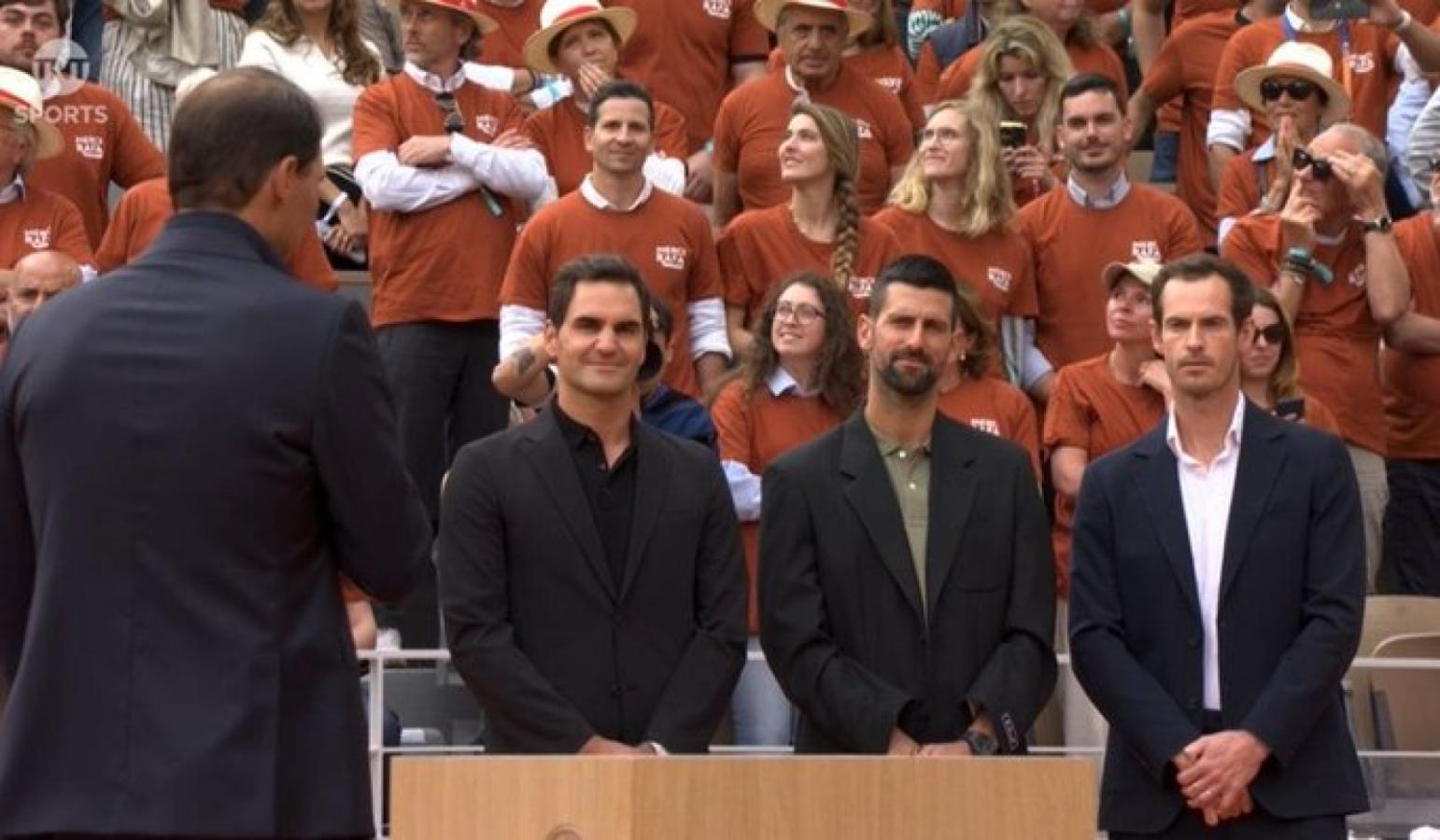 Imagen Nadal les habla a Federer, Djokovic y Murray.