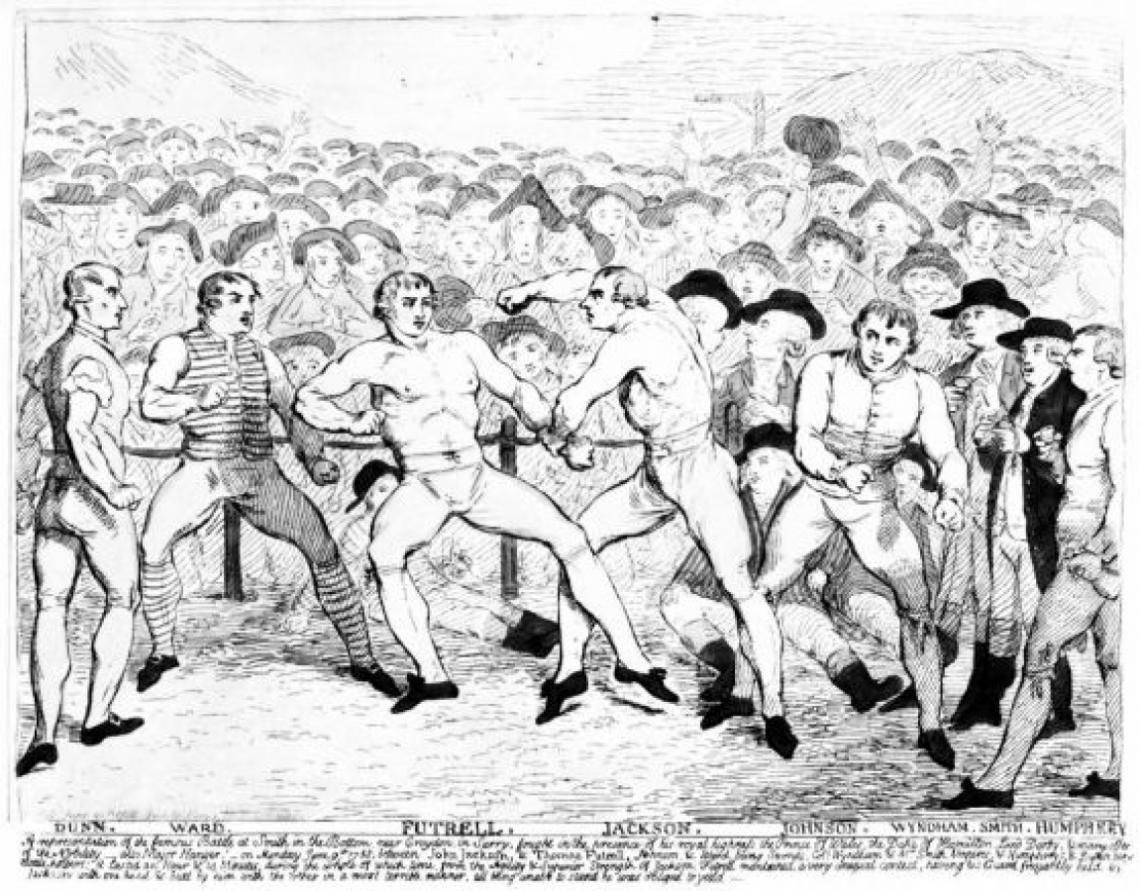 Imagen Grabado del combate Fewterel vs Jackson.