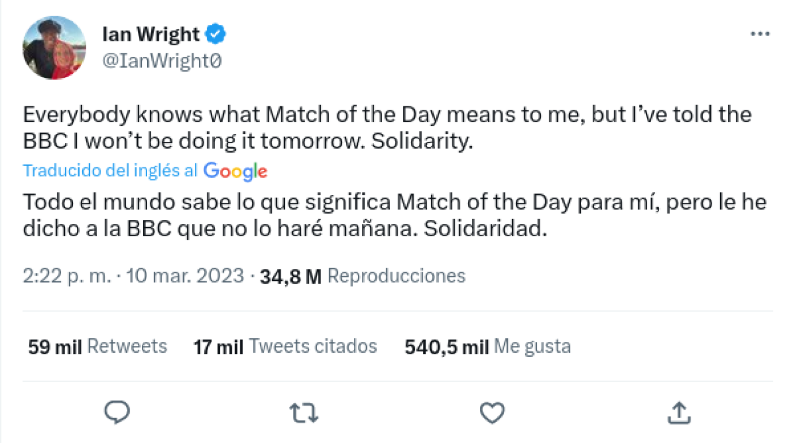 Imagen Absoluta solidaridad de los colegas con Lineker