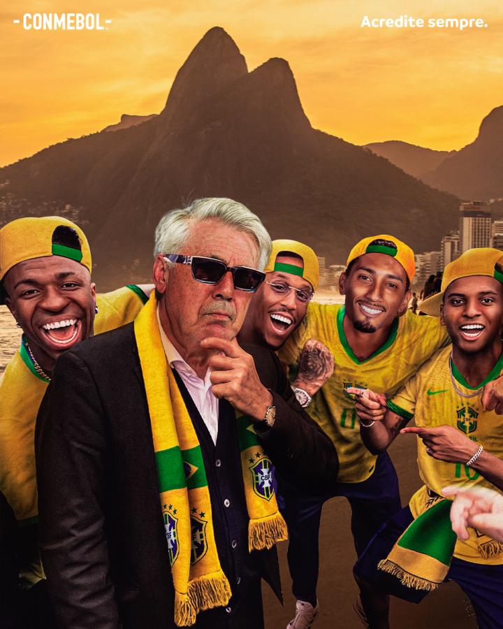 Imagen Conmebol le dio la bienvenida a Ancelotti con este edit.