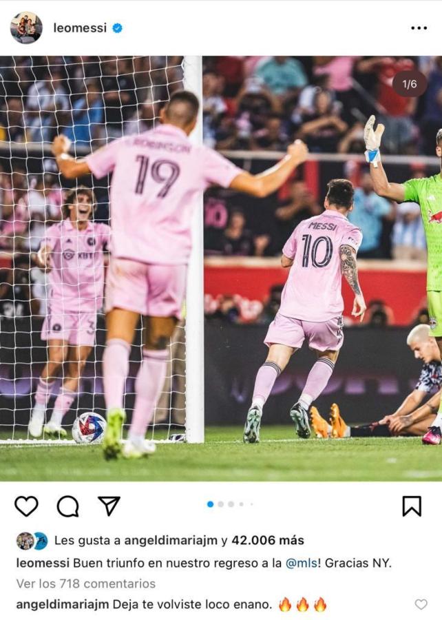 Imagen El comentario de Fideo Di María en IG tras el pase genial del 10.