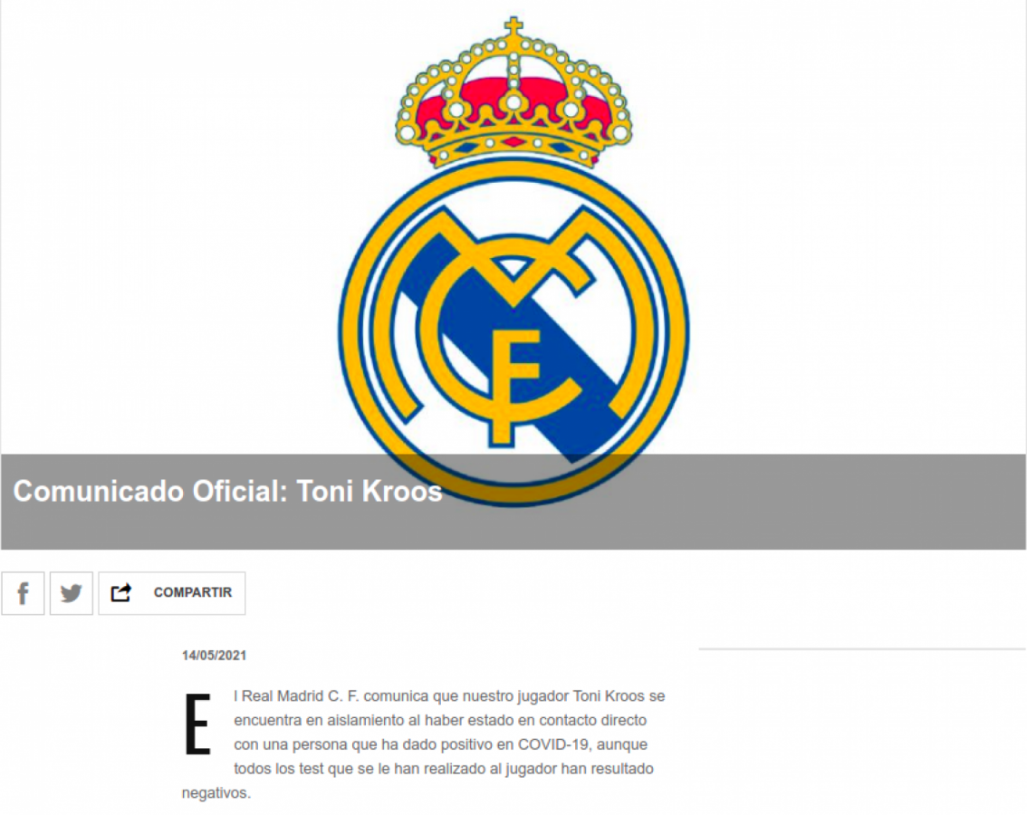 Imagen comunicado real madrid