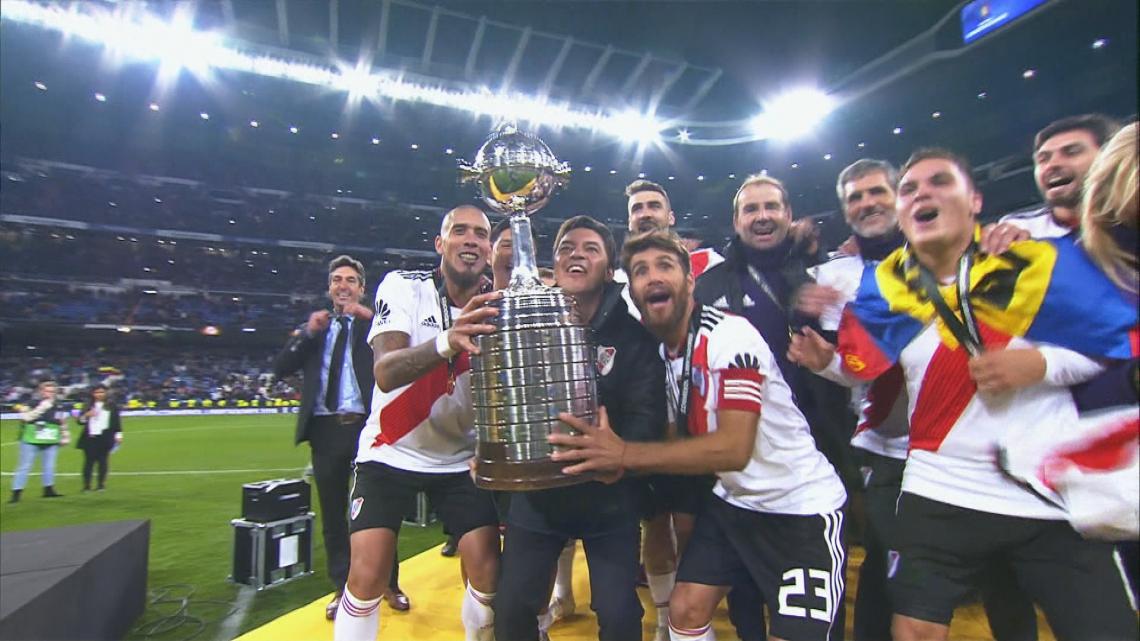 Imagen River se consagró campeón de la recordada Copa Libertadores 2018 luego de vencer a Boca por 3-1, mismo resultado que ante Estudiantes por la Liga Profesional 2023