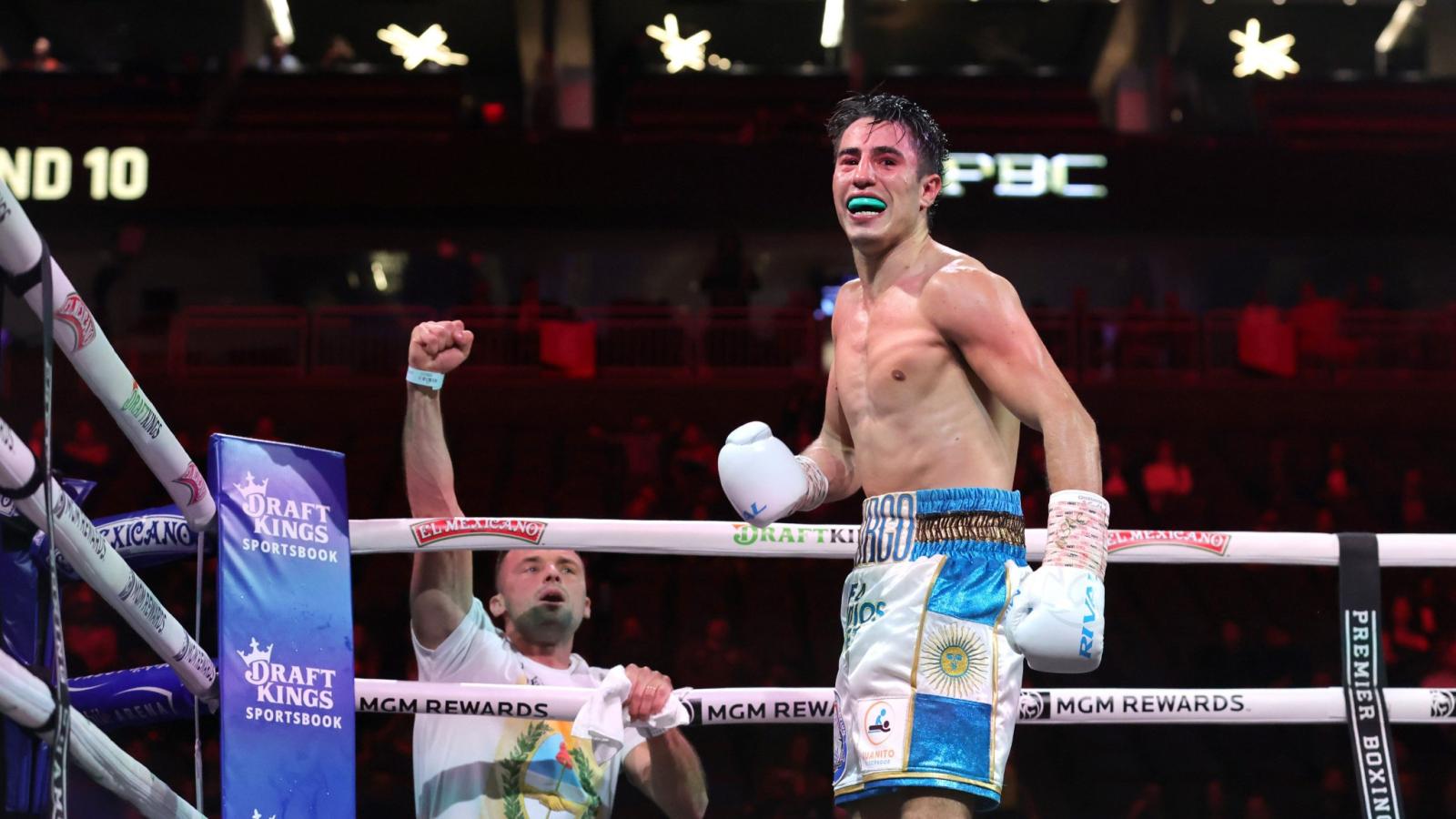 Imagen de El argentino Mirco Cuello es campeón del mundo: noqueó a Sergio Ríos en el segundo round