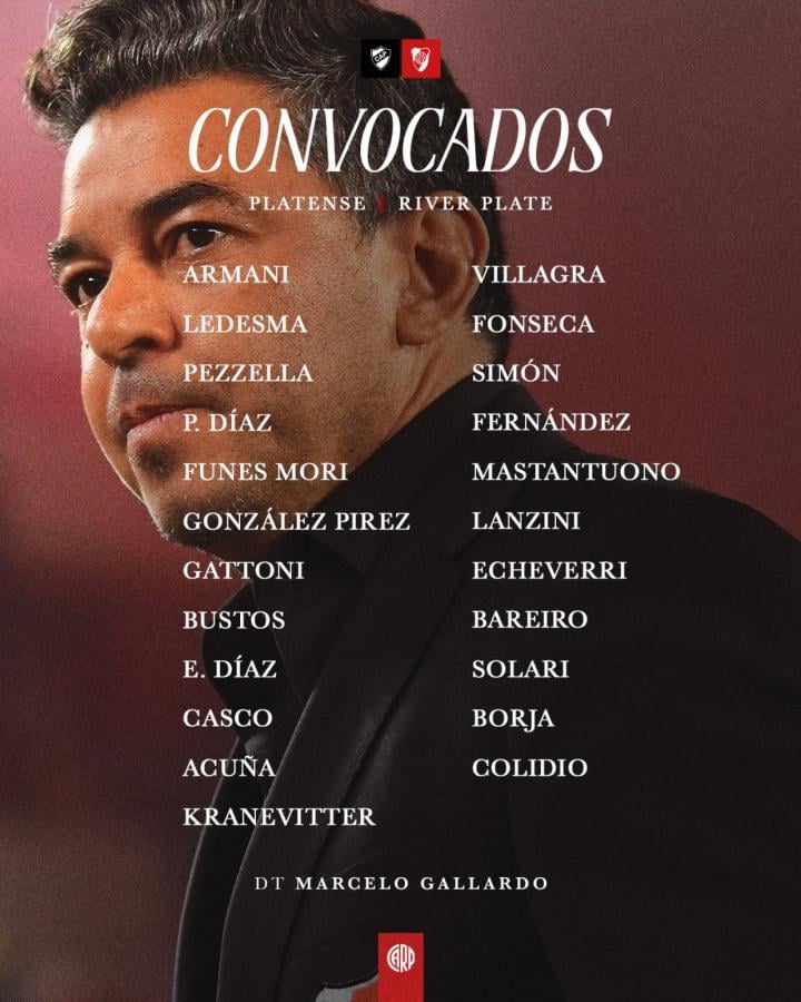 Imagen La lista de 23 futbolistas convocados por Gallardo.