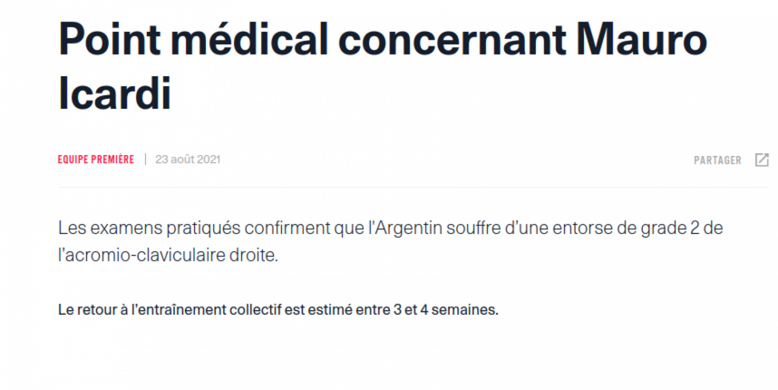 Imagen El parte médico del PSG