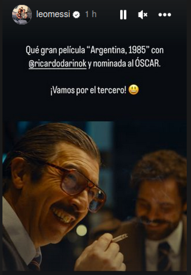 Imagen Messi y el posteo para dedicado a Ricardo Darín.