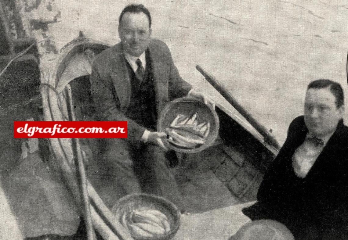 Imagen ¿Se acuerdan de esta fisonomía? Es nada menos que Juan José Ritner, el arquero internacional de otros tiempos, convertido hoy en un fervoroso aficionado a la pesca.