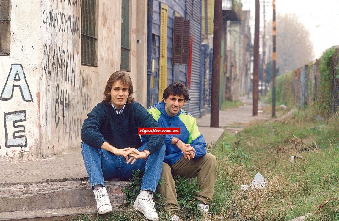 Dúo dinámico. Con Batistuta armaron una dupla temible. Aquí, producción en la Boca.
