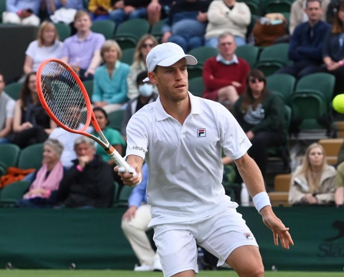 Imagen Schwartzman, durante su debut de este lunes en Wimbledon